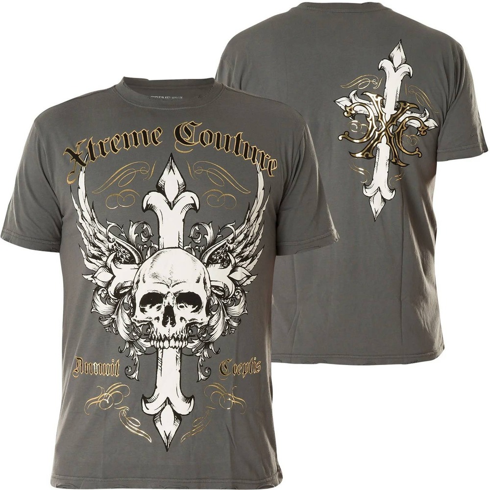 Xtreme Couture T-Shirt Men S‎ Annuit Affliction Biker MMA Gothic Skull Graphic